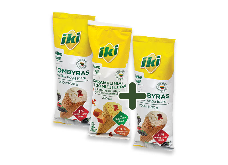 IKI valgomieji ledai vafliniame ragelyje
,
200 ml, 3 rūšių, 0,99 Eur/vnt. Ir IKI EXPRESS IKI valgomieji ledai vafliniame ragelyje
,
200 ml, 3 rūšių, 0,99 Eur/vnt. Ir IKI EXPRESS