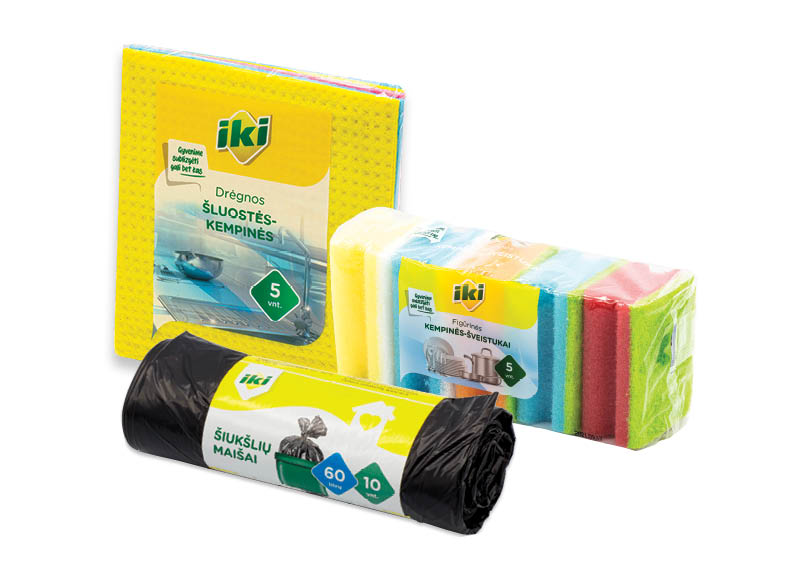 IKI kempinėms, šluostėms ir šiukšlių maišams
,
Įvairių rūšių. A lygio parduotuvėse IKI kempinėms, šluostėms ir šiukšlių maišams
,
Įvairių rūšių. A lygio parduotuvėse