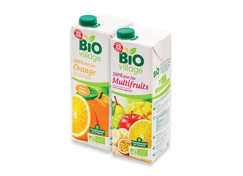 BIO VILLAGE įvairių vaisių ir grynos apelsinų sultys
			, 
				 1 l, 2 rūšių. Ir IKI EXPRESS
