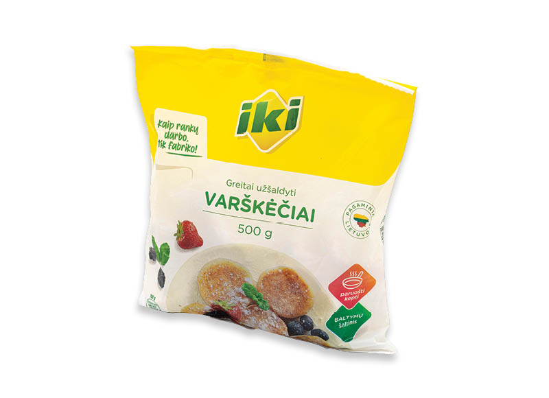 IKI šaldyti varškėčiai
			, 
				 500 g, 3,98 Eur/kg. A lygio parduotuvėse