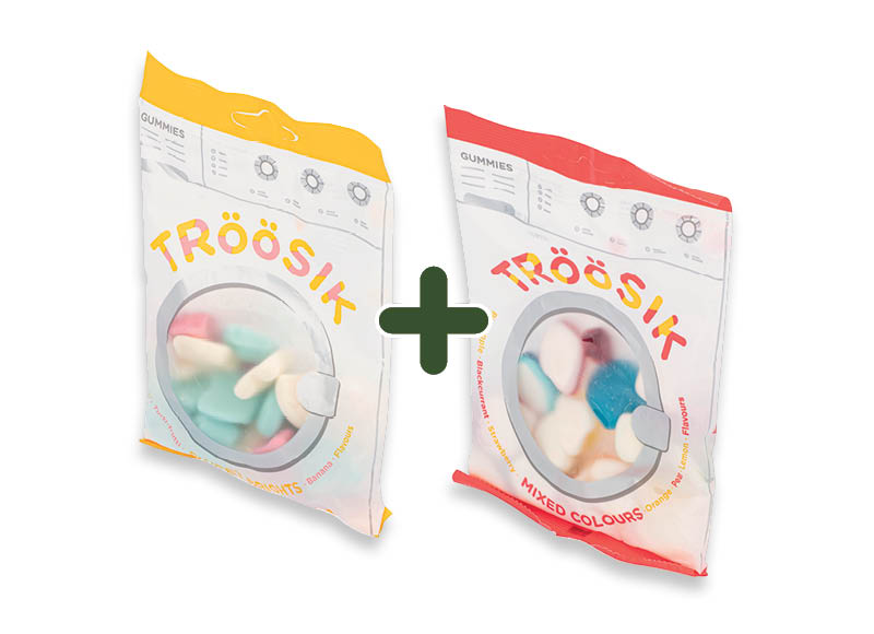 Guminukai TROOSIK
			, 
				 90 g, 2 rūšių, 0,99 Eur/vnt. A lygio parduotuvėse