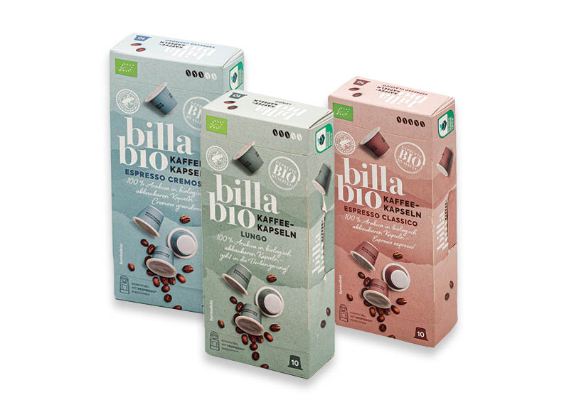 BILLA BIO kavos kapsulės
			, 
				 po 10 vnt., 0,30 Eur/vnt. A lygio parduotuvėse