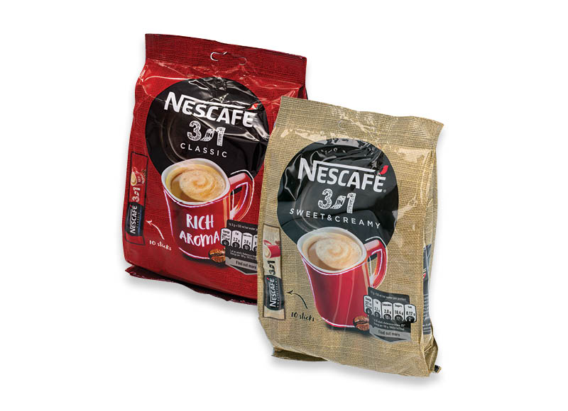 Tirpiosios kavos gėrimas NESCAFE
			, 
				 (maišeliuose) 10 vnt., 4 rūšių
