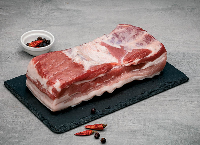 Kiaulienos šoninė be kaulo
			, 
				 (sveriamoje vitrinoje) 1 kg. A lygio parduotuvėse
