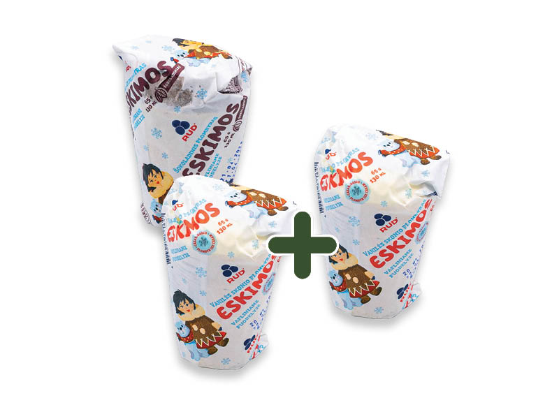 Plombyras ESKIMOS vafliniame puodelyje
			, 
				 130 ml, 2 rūšių, 0,89 Eur/vnt. A lygio parduotuvėse
