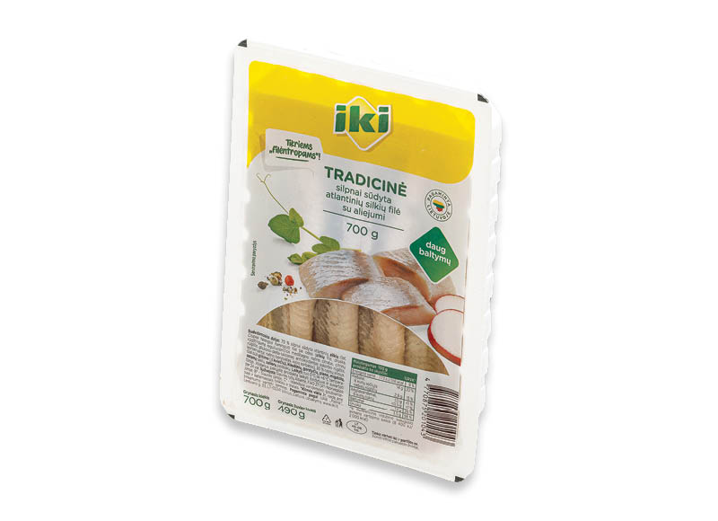 IKI silpnai sūdyta TRADICINĖ atlantinių silkių filė su aliejumi
			, 
				 700 g, 4,27 Eur/kg