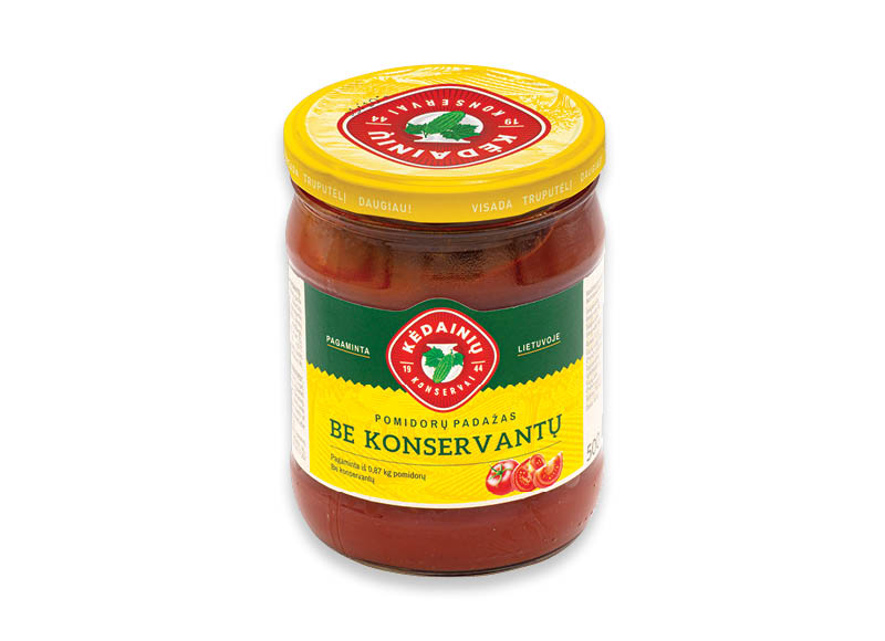 KĖDAINIŲ pomidorų padažas be konservantų
,
500 g, 2,58 Eur/kg KĖDAINIŲ pomidorų padažas be konservantų
,
500 g, 2,58 Eur/kg