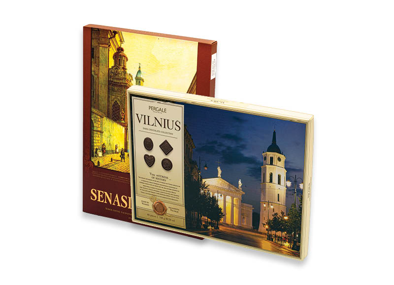 Saldainių dėžutės SENASIS VILNIUS ir VILNIAUS ASORTI
			, 
				 348 g, 2 rūšių, 10,03 Eur/kg