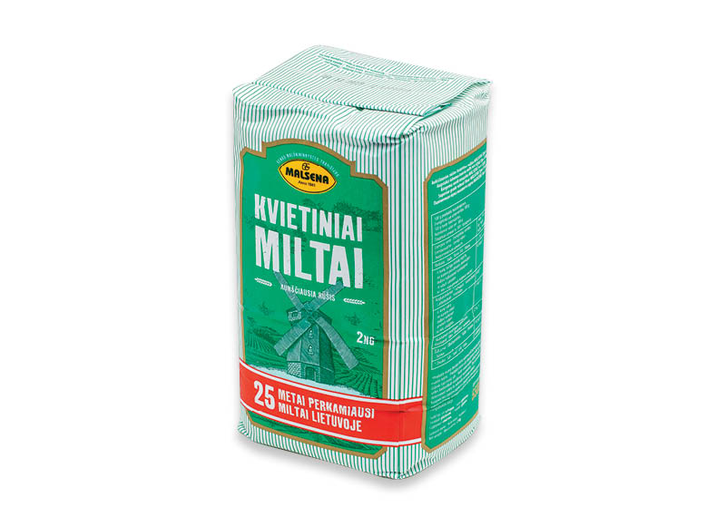 Kvietiniai miltai MALSENA 550D
			, 
				 2 kg, 0,80 Eur/kg