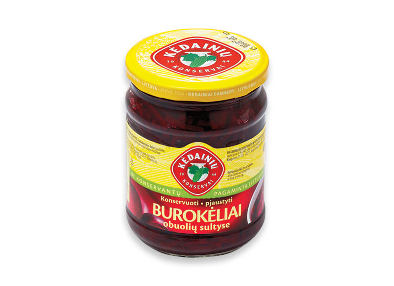 Konservuoti KĖDAINIŲ burokėliai obuolių sultyse
			, 
				 480 g, 2,06 Eur/kg