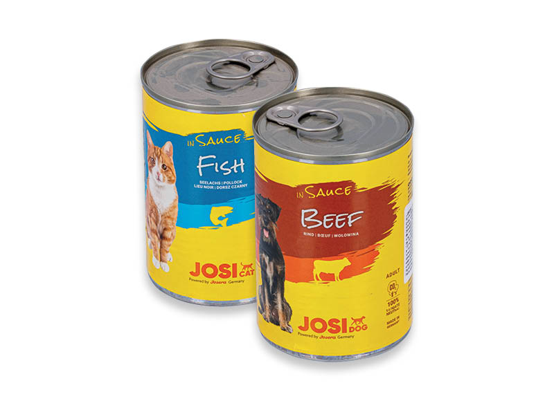 Gyvūnų ėdalas JOSIDOG, JOSICAT
			, 
				 410 g, 415 g, 4 rūšių. A lygio parduotuvėse
