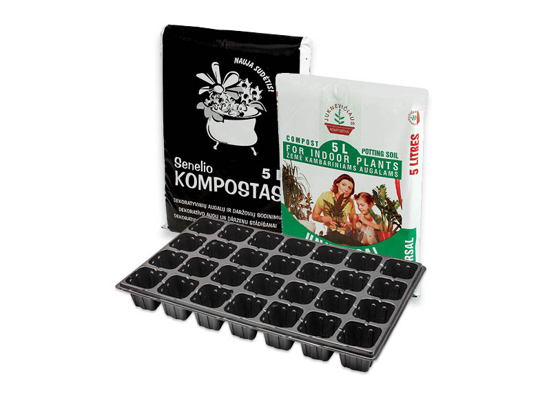 Žemėms ir daigykloms
			, 
				 Įvairių rūšių