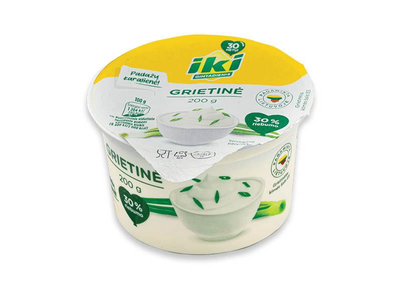 IKI grietinė
,
200 g, 30 % rieb., 4,45 Eur/kg IKI grietinė
,
200 g, 30 % rieb., 4,45 Eur/kg