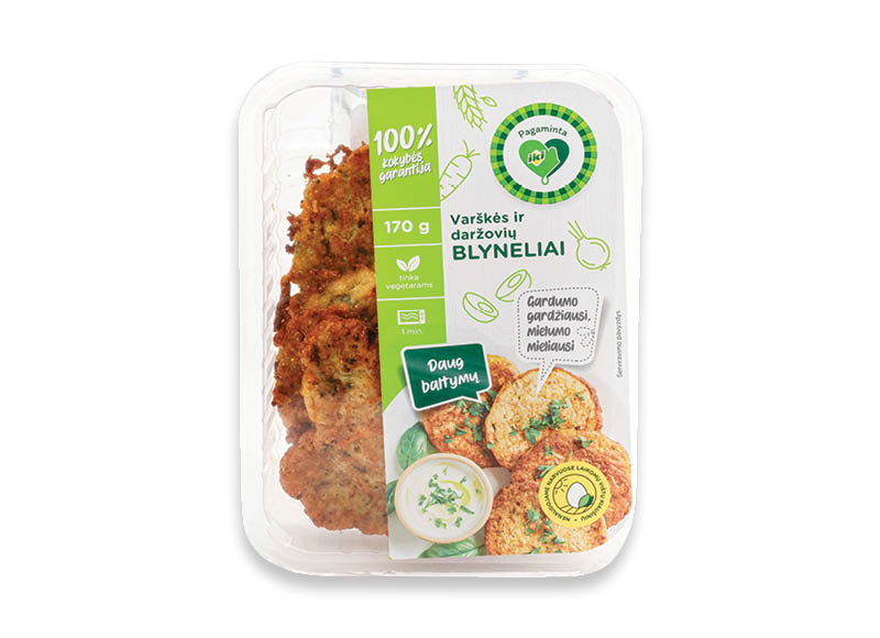 PAGAMINTA IKI daržovių ir varškės blyneliai
			, 
				 170 g, 12,88 Eur/kg. A lygio parduotuvėse