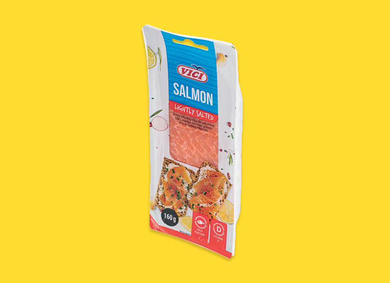 Sūdyta lašišų filė VIČI CLASSIC su oda
			, 
				 160 g, 24,88 Eur/kg