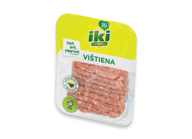 IKI smulkinta vištiena
,
(užauginta be antibiotikų) 400 g, 6,23 Eur/kg. A lygio parduotuvėse IKI smulkinta vištiena
,
(užauginta be antibiotikų) 400 g, 6,23 Eur/kg. A lygio parduotuvėse