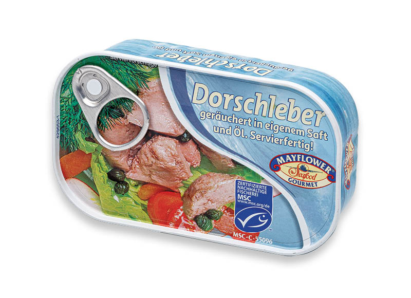Rūkytos menkių kepenėlės MSC savo sultyse ir aliejuje
			, 
				 120 g, 12,42 Eur/kg