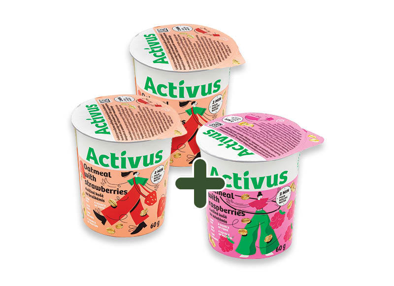 Avižinė košė ACTIVUS su uogomis, obuoliais
,
60 g, 4 rūšių, 1,09 Eur/vnt. Avižinė košė ACTIVUS su uogomis, obuoliais
,
60 g, 4 rūšių, 1,09 Eur/vnt.