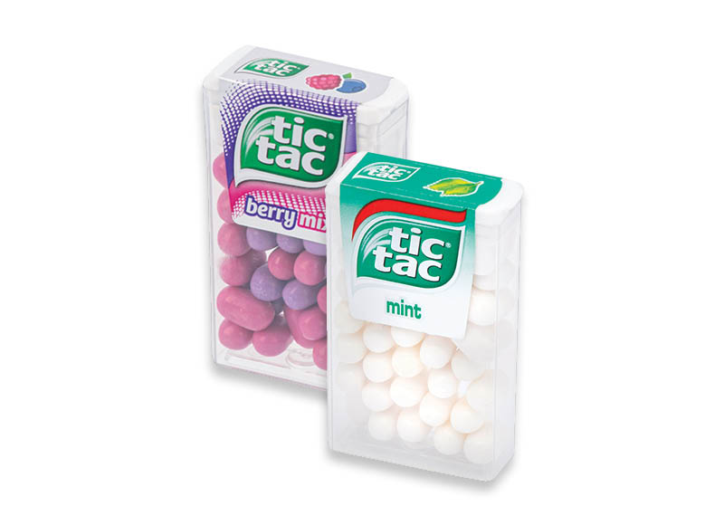 Saldainiai TIC TAC
			, 
				 4 rūšių. A lygio parduotuvėse