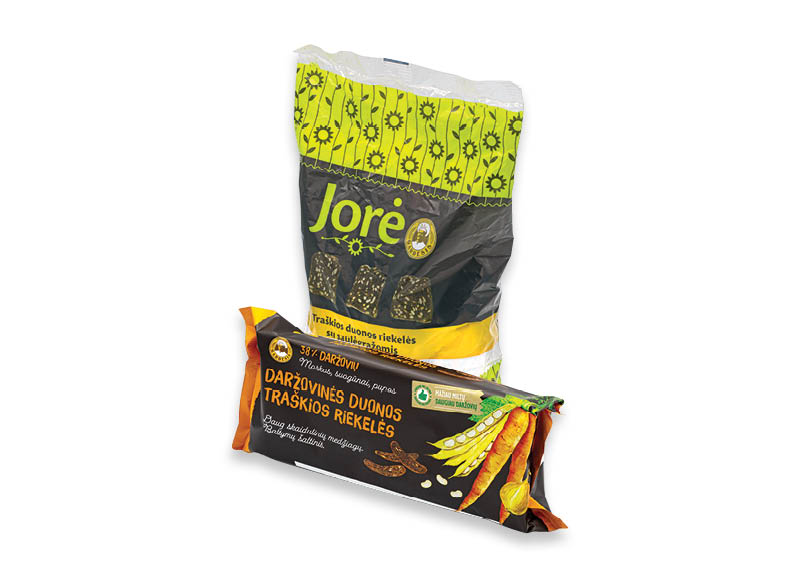 JORĖ, DARŽOVINĖS duonos riekelės
			, 
				 120 g, 150 g, 300 g, 3 rūšių. A lygio parduotuvėse