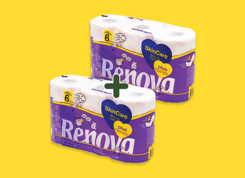 Tualetinis popierius RENOVA SKIN CARE
			, 
				 6 vnt., 4,99 Eur/vnt. Ir IKI EXPRESS