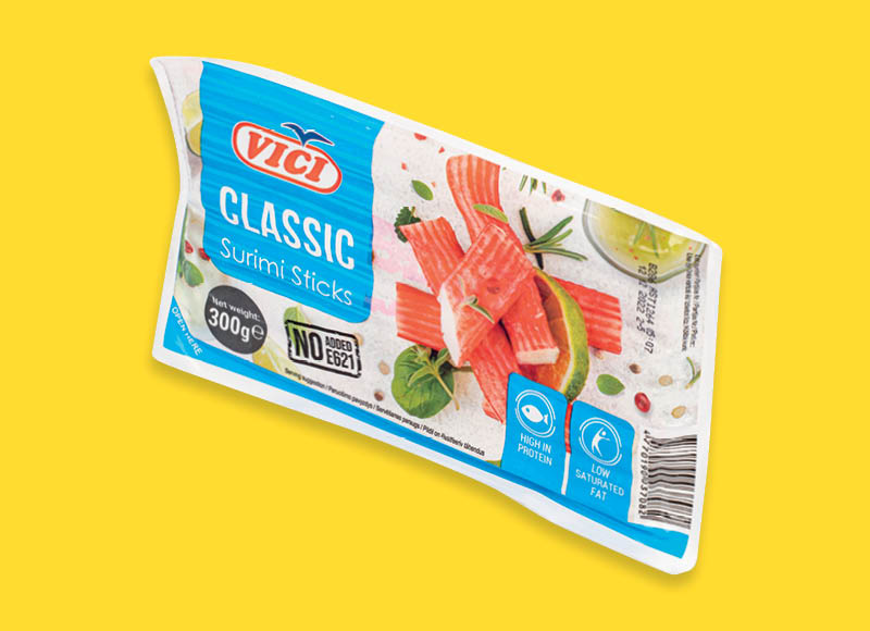 Atšaldytos krabų skonio lazdelės iš surimio VIČI
			, 
				 300 g, 6,30 Eur/kg