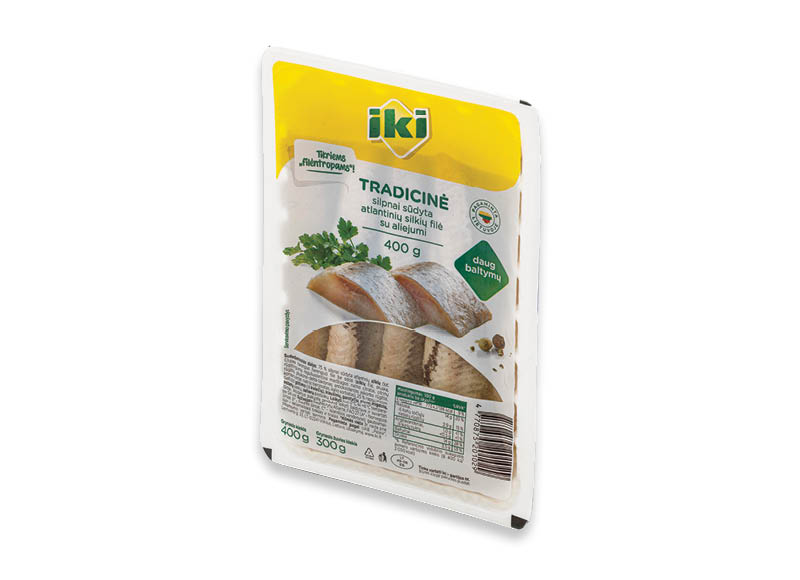 IKI silpnai sūdyta TRADICINĖ atlantinių silkių filė su aliejumi
			, 
				 400 g, 4,98 Eur/kg