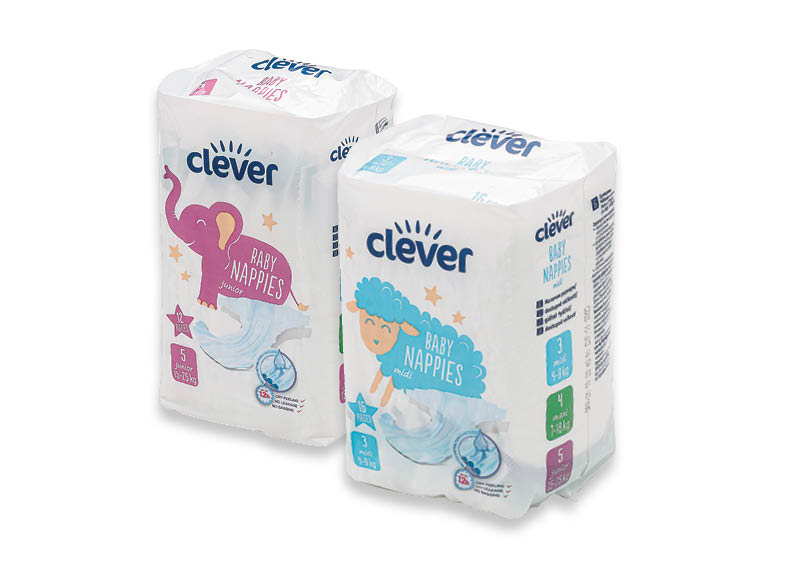 CLEVER sauskelnės
,
12 vnt., 14 vnt., 16 vnt., 3 rūšių CLEVER sauskelnės
,
12 vnt., 14 vnt., 16 vnt., 3 rūšių