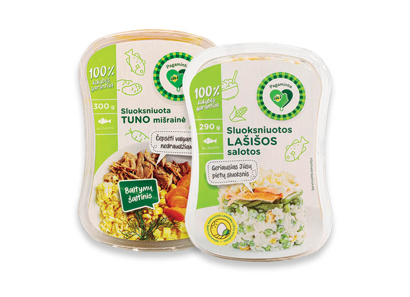 PAGAMINTA IKI SLUOKSNIUOTOMS mišrainėms su tunu ir lašiša
			, 
				 290 g, 300 g, 2 rūšių . Ir IKI EXPRESS