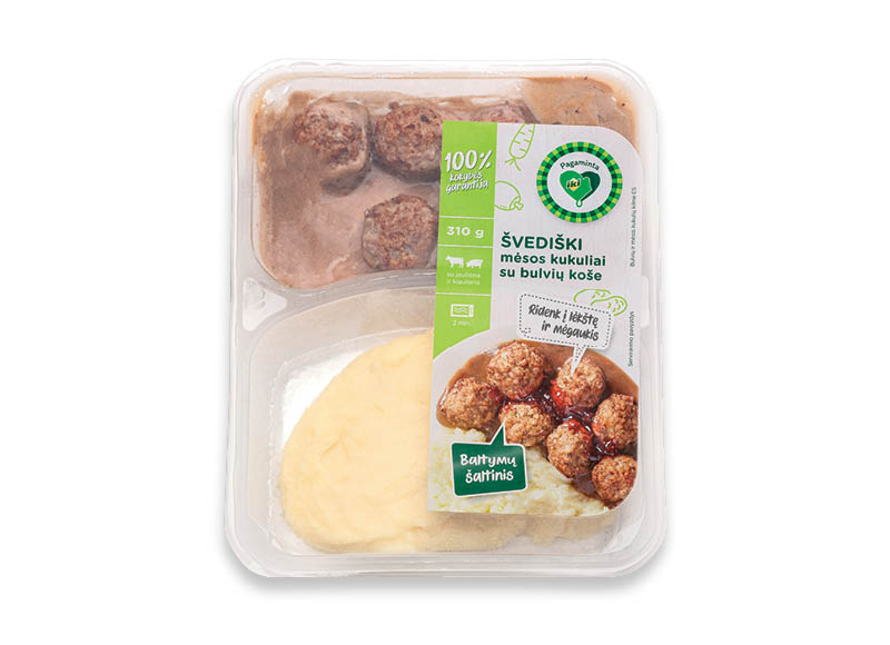 PAGAMINTA IKI ŠVEDIŠKI kukuliai su bulvių koše
			, 
				 310 g, 9,65 Eur/kg. Ir IKI EXPRESS