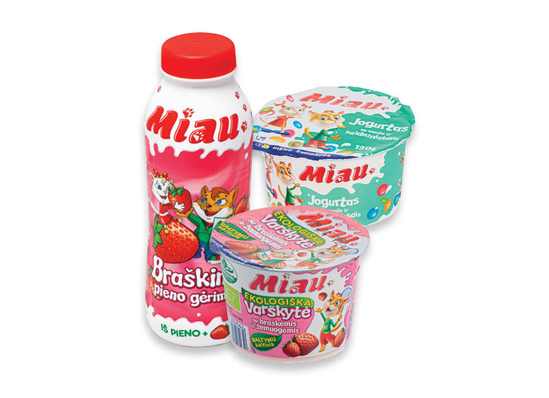 Pieno produktams MIAU
			, 
				 Įvairių rūšių. Ir IKI EXPRESS