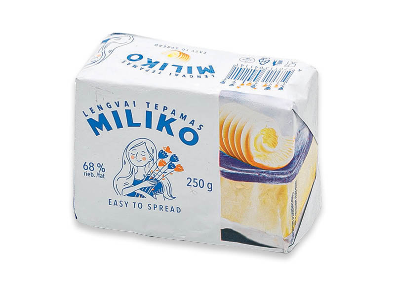 Tepusis riebalų mišinys MILIKO
			, 
				 250 g, 68 % rieb., 5,16 Eur/kg. A lygio parduotuvėse
