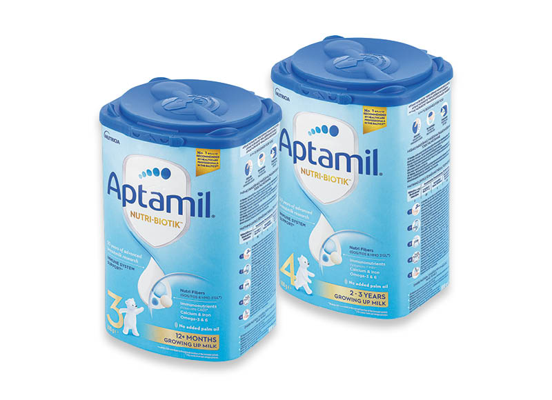 Pieno gėrimams APTAMIL NUTRI BIOTIK 3, 4 ir IMMUNO CARE 2
			, 
				 800 g, 1,2 kg, 4 rūšių