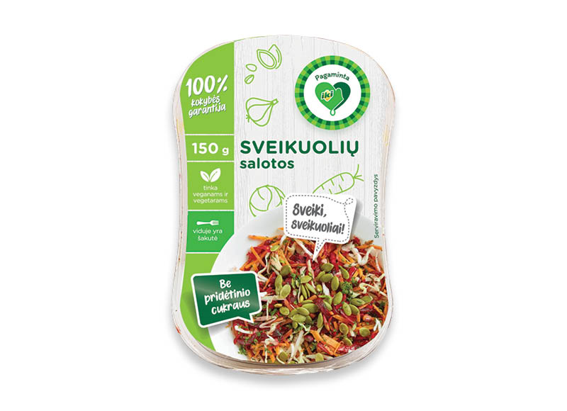 PAGAMINTA IKI SVEIKUOLIŲ salotos
			, 
				 150 g, 10,60 Eur/kg. A lygio parduotuvėse. Ir IKI EXPRESS