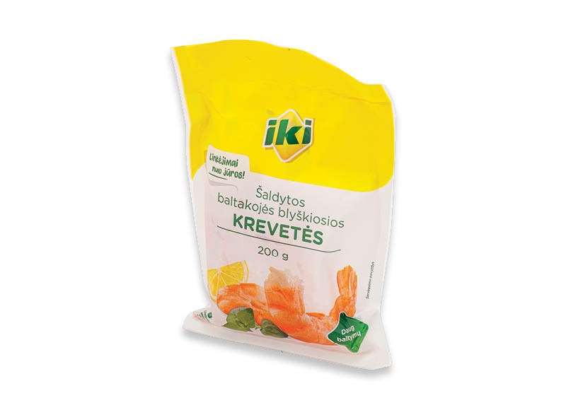 IKI apvirtos baltakojės blyškiosios krevetės be kiautų, su uodegomis
,
200 g, 18,95 Eur/kg IKI apvirtos baltakojės blyškiosios krevetės be kiautų, su uodegomis
,
200 g, 18,95 Eur/kg