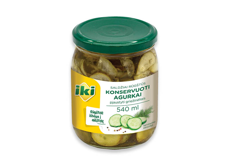 IKI konservuoti agurkai griežinėliais
,
540 ml, 1,65 Eur/l. A lygio parduotuvėse IKI konservuoti agurkai griežinėliais
,
540 ml, 1,65 Eur/l. A lygio parduotuvėse