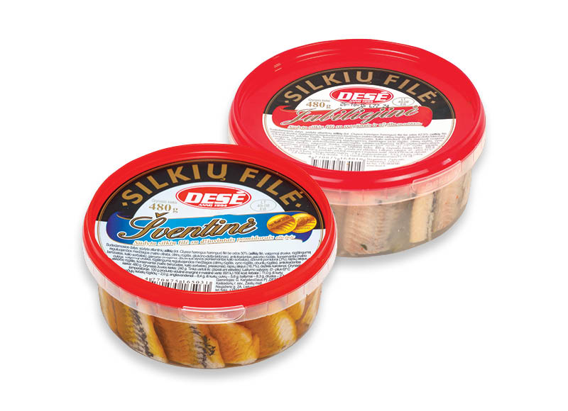 ŠVENTINĖ ir JUBILIEJINĖ silkių filė
			, 
				 480 g, 2 rūšių, 6,15 Eur/kg