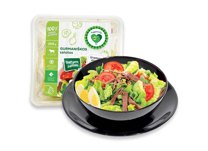 PAGAMINTA IKI salotos lietuviškos su kumpiu
			, 
				 350 g, 6,54 Eur/kg. Ir IKI EXPRESS