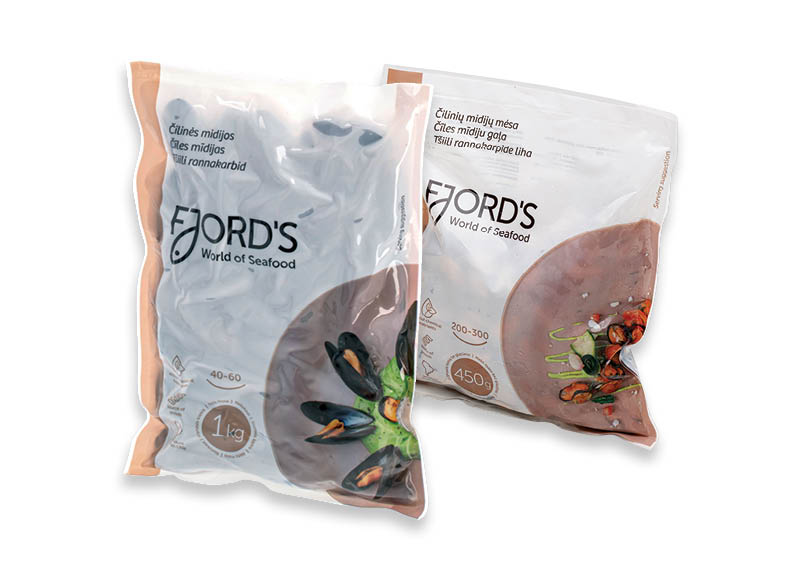 Midijų mėsai ir čilinėms midijoms FJORDS
			, 
				 450 g, 1 kg, 2 rūšių. A lygio parduotuvėse