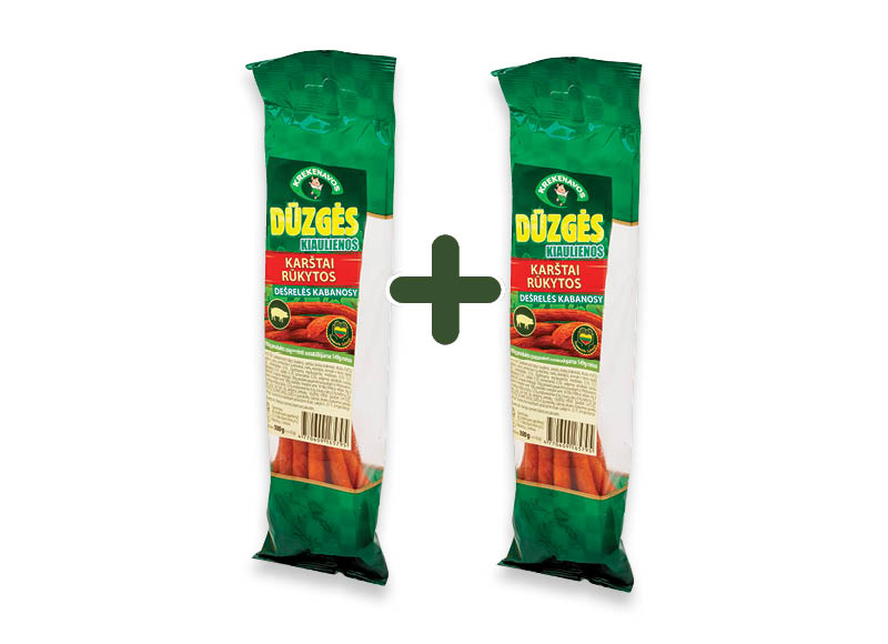 Karštai rūkytos kiaulienos dešrelės KABANOSY DŪZGĖS
,
100 g, 2,79 Eur/vnt. A lygio parduotuvėse Karštai rūkytos kiaulienos dešrelės KABANOSY DŪZGĖS
,
100 g, 2,79 Eur/vnt. A lygio parduotuvėse