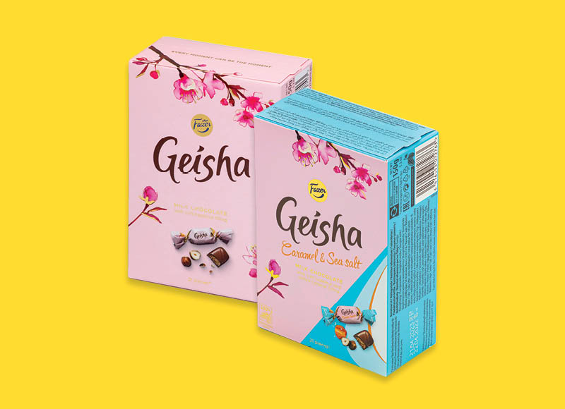 Saldainių dėžutė GEISHA, KARL FAZER
			, 
				 150 g, 4 rūšių, 13,93 Eur/kg. A lygio parduotuvėse