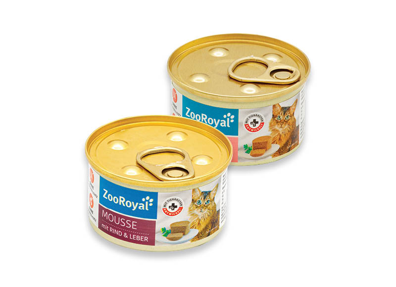 Konservuotas kačių ėdalas ZOOROYAL MOUSSE
			, 
				 85 g, 3 rūšių, 8,12 Eur/kg. A lygio parduotuvėse