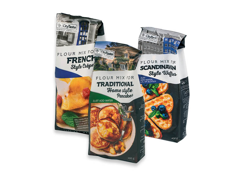 Miltų mišiniams CITY TASTE
			, 
				 375 g, 400 g, 9 rūšių. A lygio parduotuvėse