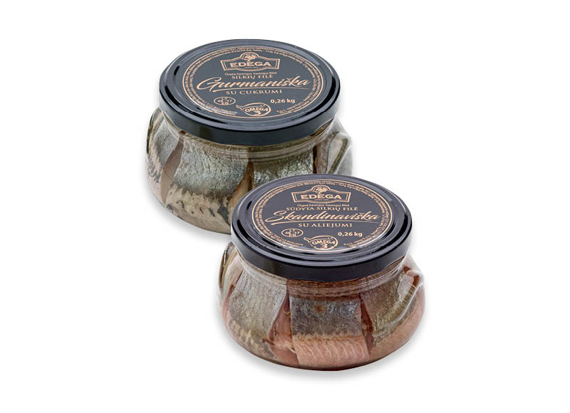 GURMANIŠKA ir SKANDINAVIŠKA silkių filė EDEGA
			, 
				 260 g, 2 rūšių, 9,19 Eur/kg. Ir IKI EXPRESS