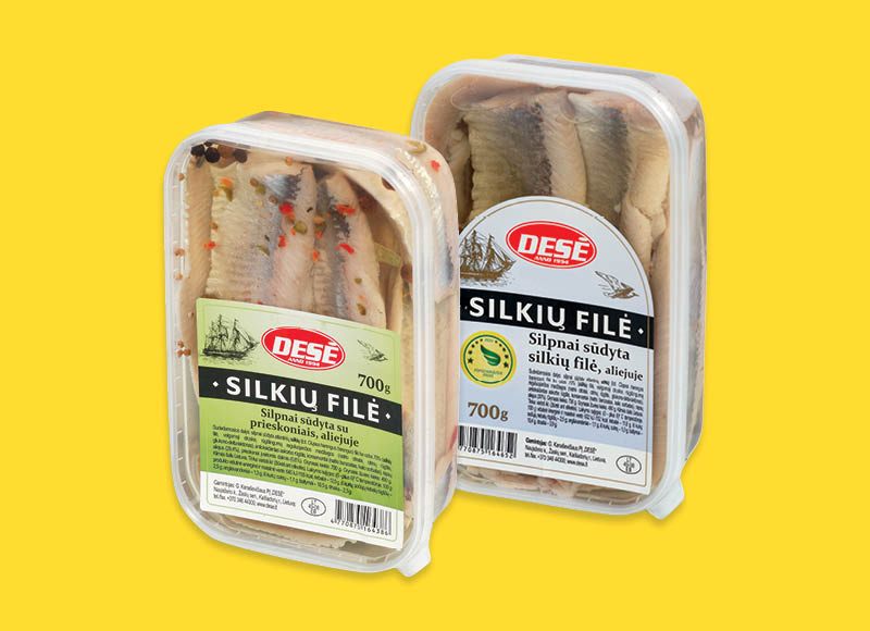 Silpnai sūdyta silkių filė DESĖ aliejuje
			, 
				 700 g, 3 rūšių, 4,84 Eur/kg