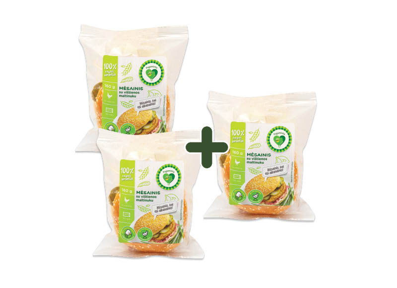 PAGAMINTA IKI mėsainis su vištienos maltinuku
,
160 g, 1,99 Eur/vnt. Ir IKI EXPRESS PAGAMINTA IKI mėsainis su vištienos maltinuku
,
160 g, 1,99 Eur/vnt. Ir IKI EXPRESS