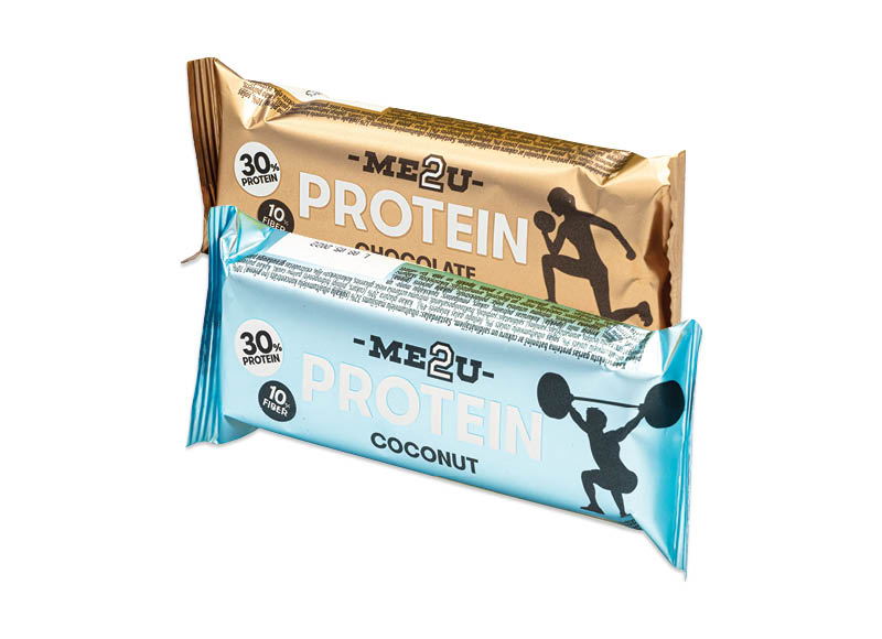 Proteino batonėlis ME2U
			, 
				 60 g, 3 rūšių, 21,50 Eur/kg. A lygio parduotuvėse. Ir IKI EXPRESS