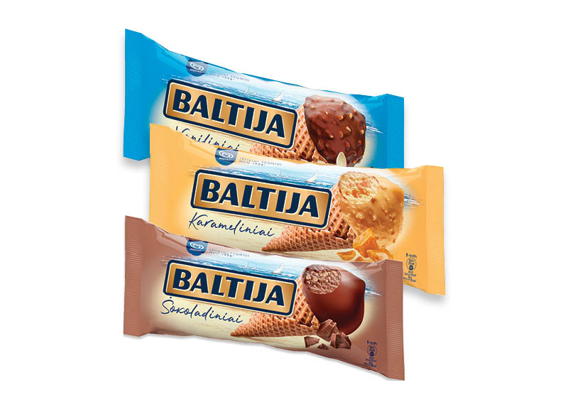 Valgomieji ledai BALTIJA vafliniame ragelyje
			, 
				 140 ml, 150 ml, 3 rūšių. Ir IKI EXPRESS