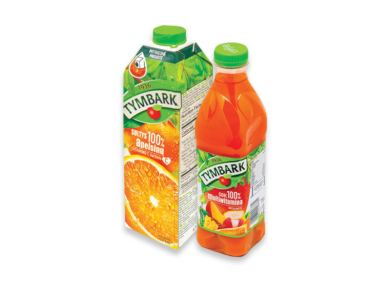 Įvairių vaisių su vitaminais ir apelsinų sultys TYMBARK
			, 
				 1 l, 2 rūšių. Ir IKI EXPRESS