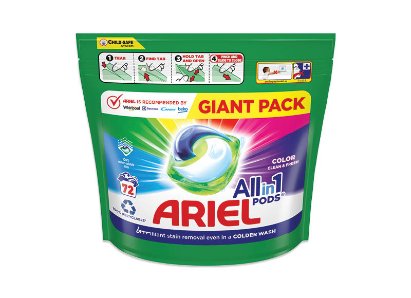 Skalbimo kapsulės ARIEL COLOR
			, 
				 72 vnt., 0,22 Eur/vnt. A lygio parduotuvėse